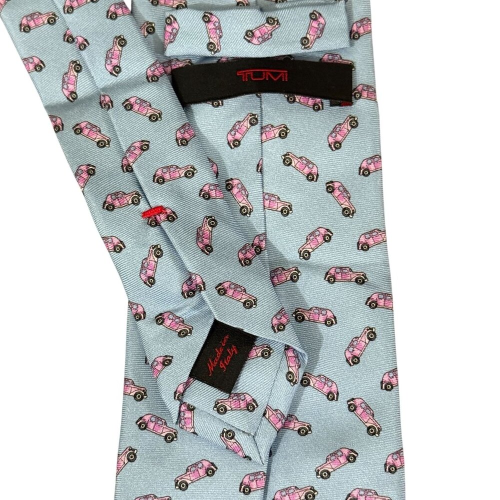 Tumi Pink Cruiser Necktie Made In Italy 100% Silk Tie Surfer Beach - Picture 3 of 6
